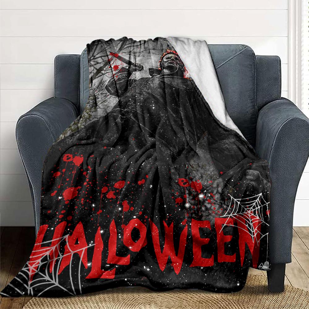 Halloween Horror Night Blanket Soft Throw Blanket For Home Bedroom Bed Sofa Travel Office Solid Christmas Blanket