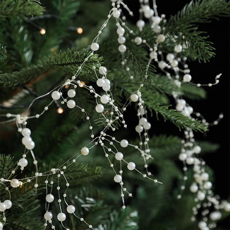 Pearl Chain Bead String Icicle Pendant for Christmas Tree Ornaments and Wreaths