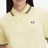 Fred Perry [G3600] Women'S Twin Tip Fred Perry Shirt - Ice Cream/French Navy Afpf2413600-U80