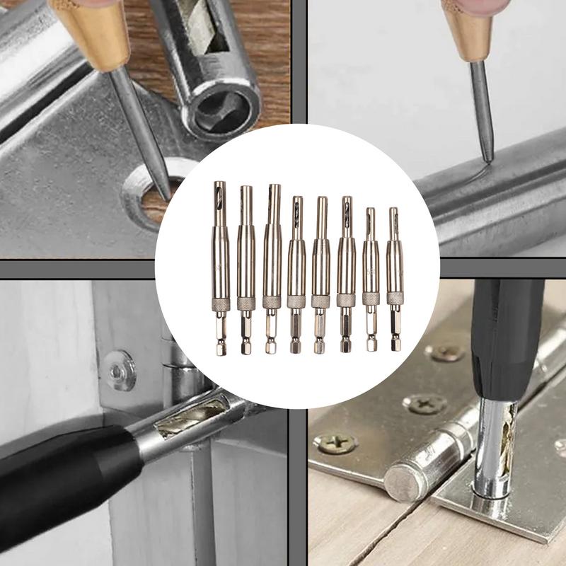 Wood Countersink Drill Bit Set Positioning Punches Chamfer Drilling Tools Countersink Bit Hinge Drill Holes Opener Tool Set