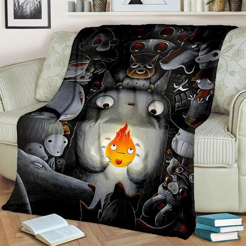 My Neighbor T-Totoro Anime Cartoon Blanket,Soft Throw Blanket for Home Bedroom Bed Sofa Picnic Travel Office Cover Blanket Kids