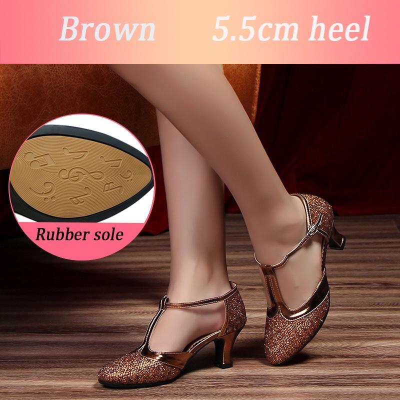 Women Girls Indoor Ballroom Tango Salsa Latin Dance Shoes Party Heels 5.5cm Heels