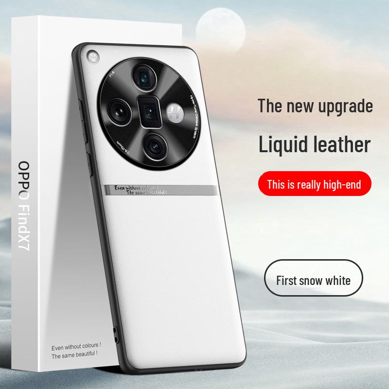 Liquid Leather Case for Oppo Find X7, Anti-fall and Anti-fouling Protective Cover.