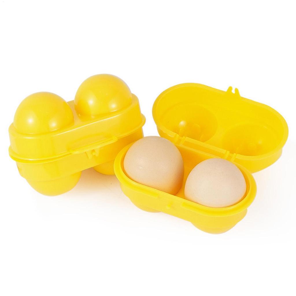 2 Fächer Eieraufbewahrungsbox Haushaltsküchenorganizer Eierhalter Behälter Koffer Tragbar Outdoor Camping Picknick Eierboxen Koffer