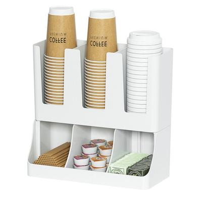 6 Compartments Upright Paper Cup Dispenser Multi-Functional Stackable Cup Organizer Rack Space Saving Stable Bar Cup Storage