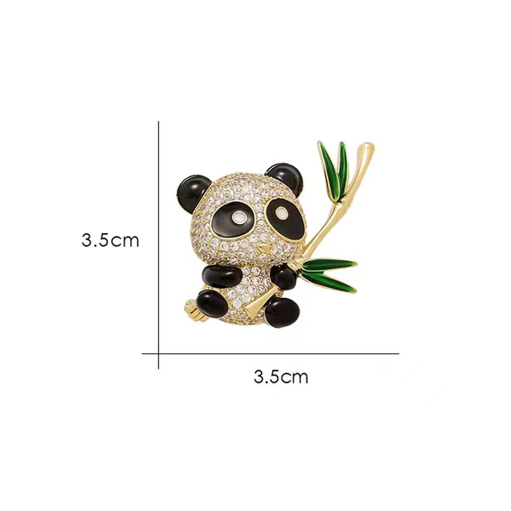 Strass Bambus Panda Brosche für Damen Emaille Tier Anstecknadeln Bankett Party Rucksack Geschenke Schmuck Accessoires
