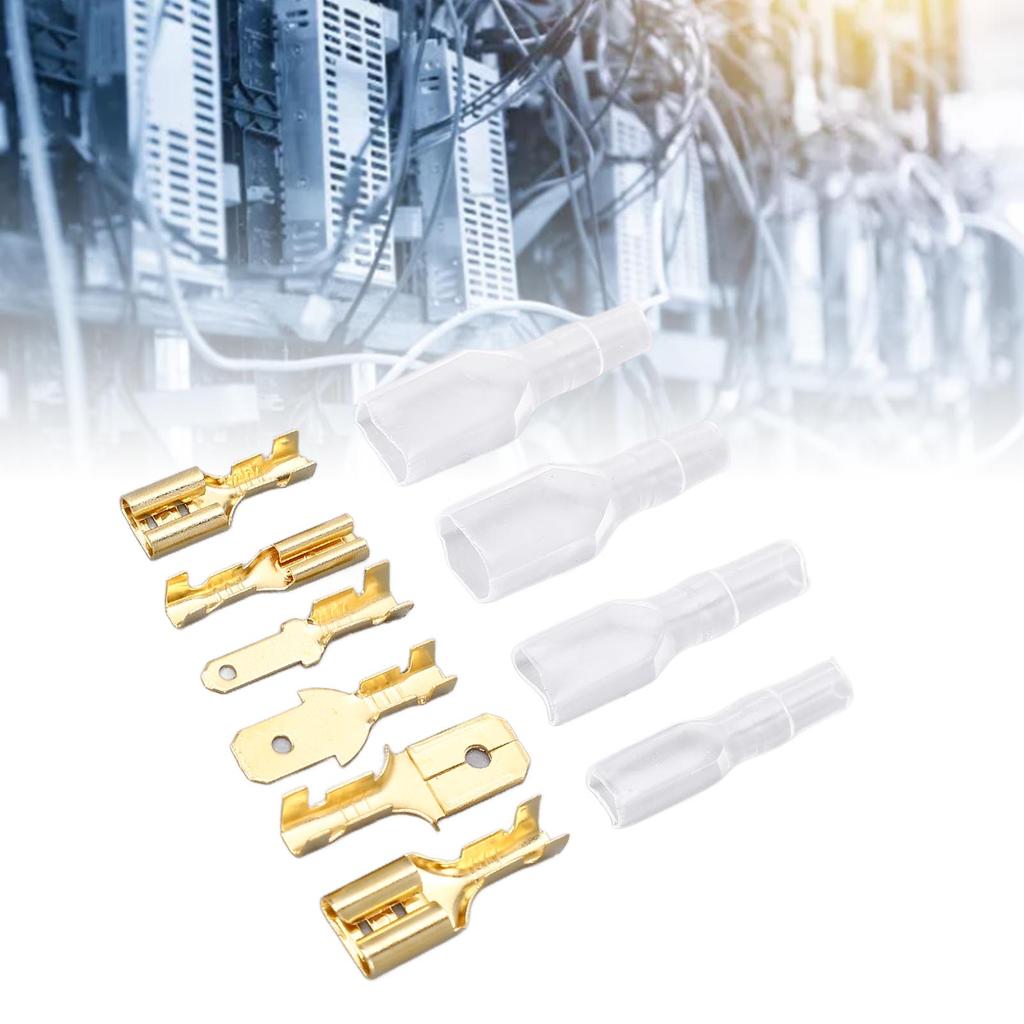 270-teiliges Crimp-Anschlussset aus Messing mit Isolierhülsen, sortiert, kaltgepresst, 2,8 mm, 4,8 mm, 6,3 mm