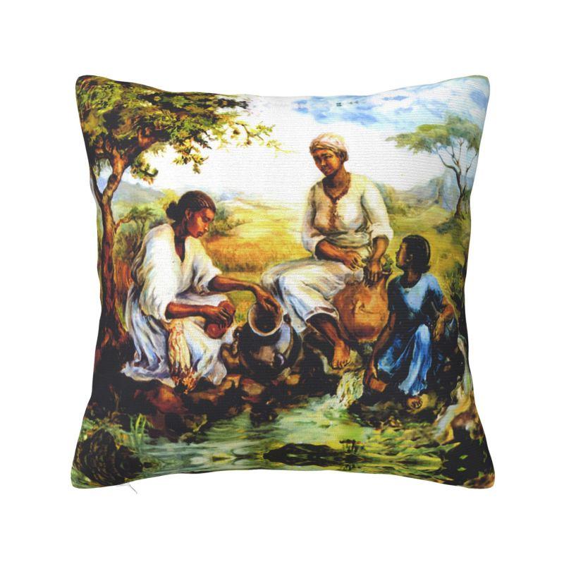 Ethiopian Habesha Art Cushion Cover 40x40cm Velvet Luxury Pillow Living Room Decoration
