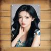 Vintage Metal Wall Sign Retro Woman Portrait Iron Rustic Home Decor Poster