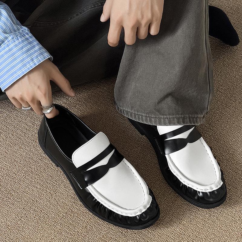 Men's Autumn Casual Leather Driving Loafers - Slip-On Low-Top