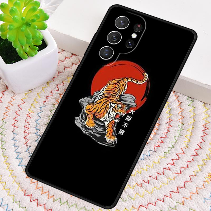 Japanese Tiger pattern Silicone Phone Case For Samsung Galaxy note 10 pro S26 S25 S24 S23 S22 S21 Plus S25Ultra Capa Cover