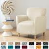 Velvet Stretch Tub Chair Cover Living Room Elastic Club Armchair Slipcovers Single Sofa Covers Washable Home Bar Counter Hotel