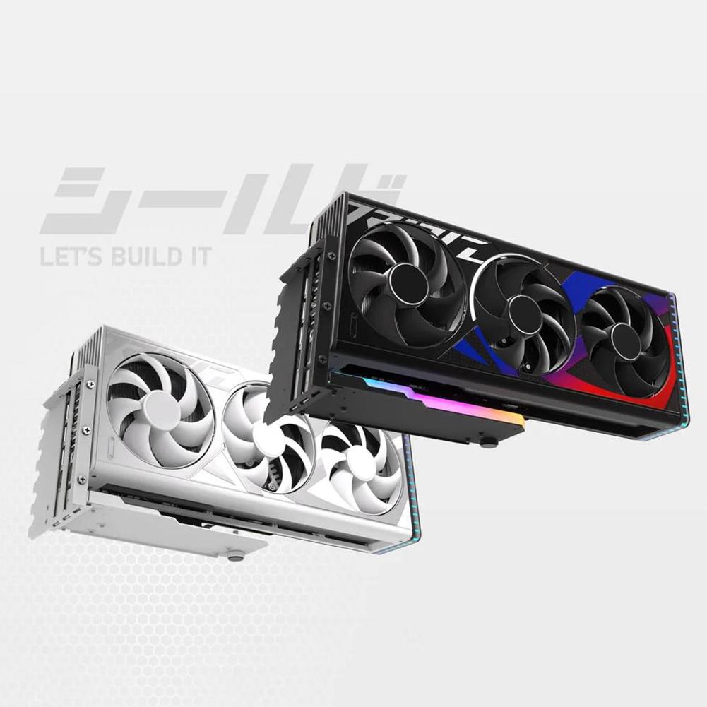 Vertical GPU Mounting Bracket Graphics Card Holder Kit with 15cm PCI-E 4.0 X16 Riser Cable  90 Degree Right Angle