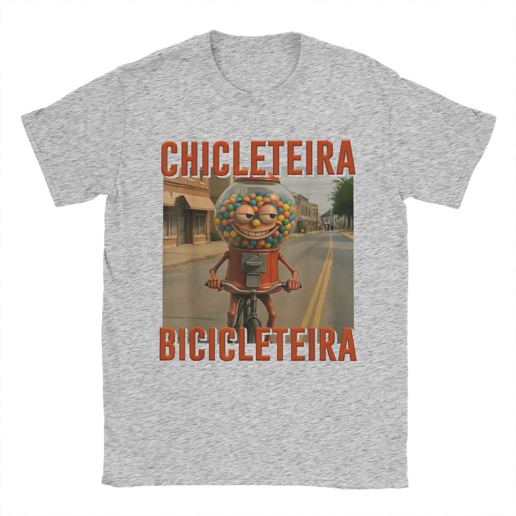KI Meme Kaugummi Fahrradfahrer Brainrot Italienischer Witz Lustiges T-Shirt für Herren T-Shirts Rundhals Kurzarm T-Shirt Kleidung