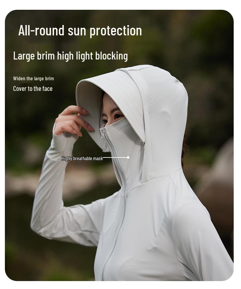 Ultra Cool Ice Silk Sun Protection Jacket - Breathable, UV Shielding for Women & Men with Large Brim - Perfect for Outdoor Summer Wear