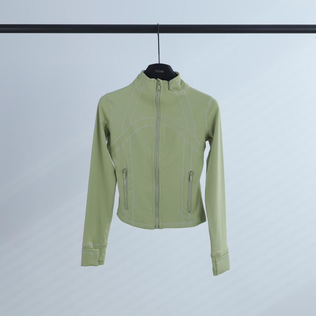 LULULACIE Women's Slim Fit Long Sleeve Sport Jacket with Stand-up Collar for Running and Yoga