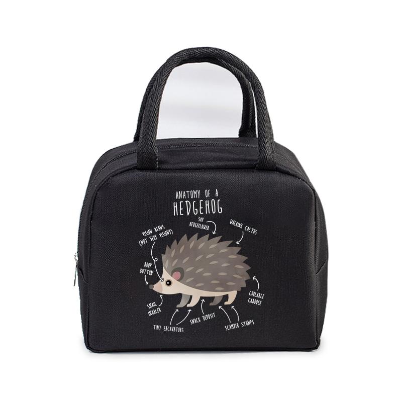 Bento Thermal Bag Dandelion Hedgehog Cartoon Print Women Insulation Portable Pouch Food Picnic Fresh Cooler Lunch Bag for Kids
