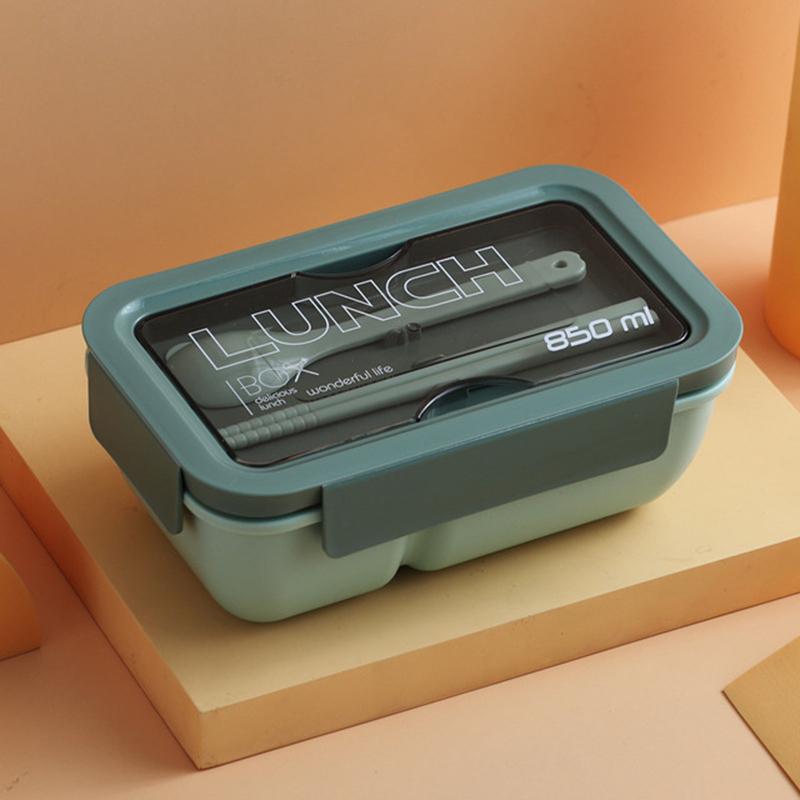 Lunch Box a prova di perdite, resistente al microonde, per pasti, frutta e snack, per picnic, studenti, con posate, portatile, Bento Box