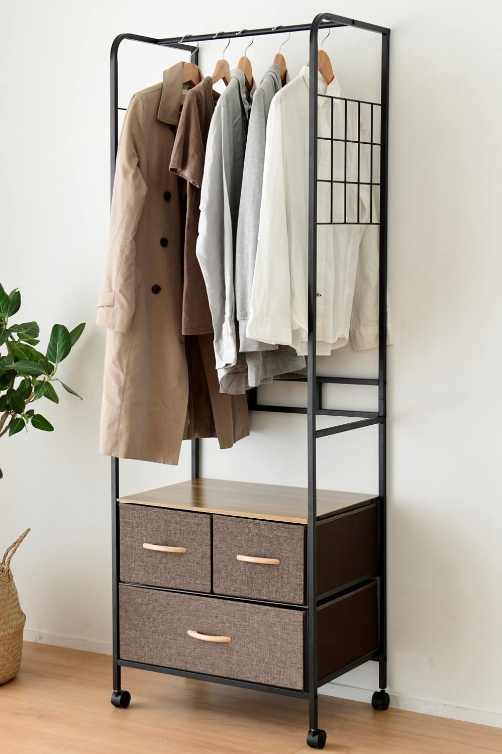 

YAMAZEN Узкая вешалка-стойка Робот-пылесос шириной 58 x глубиной 39 x высотой 175 одежда легко (с роликами) - сквозной, ящик, см, хранение,