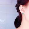 925 Sterling Silver Green Round CZ Stud Earrings Flower Shape Simple Elegant Women's Ear Piercing Accessories New JewelryGood product