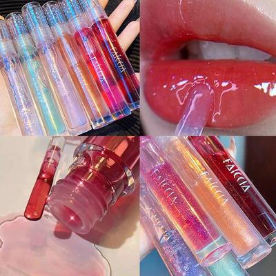 Transparent Hydrating Lip Balm Stacked Application Pearlescent with Glitter Lip Glaze Long Lasting Moisturizing Lip Glaze Liquid Lipstick