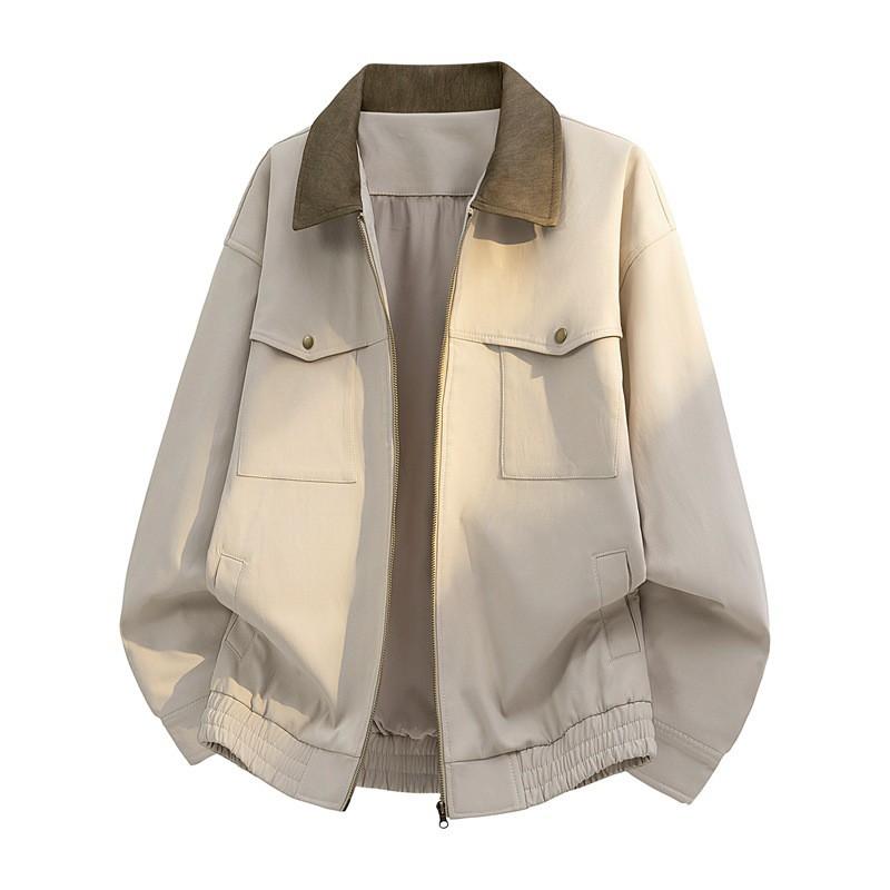 Mens Lightweight Casual Hooded Jacket 2026 Loose Fit Stand Collar Outerwear Daily Wear