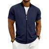 HNXC Men's Vintage Casual Solid Color Print Summer Spring Short Sleeve Stand-up collar Jackets & Coats Classic Exquisite