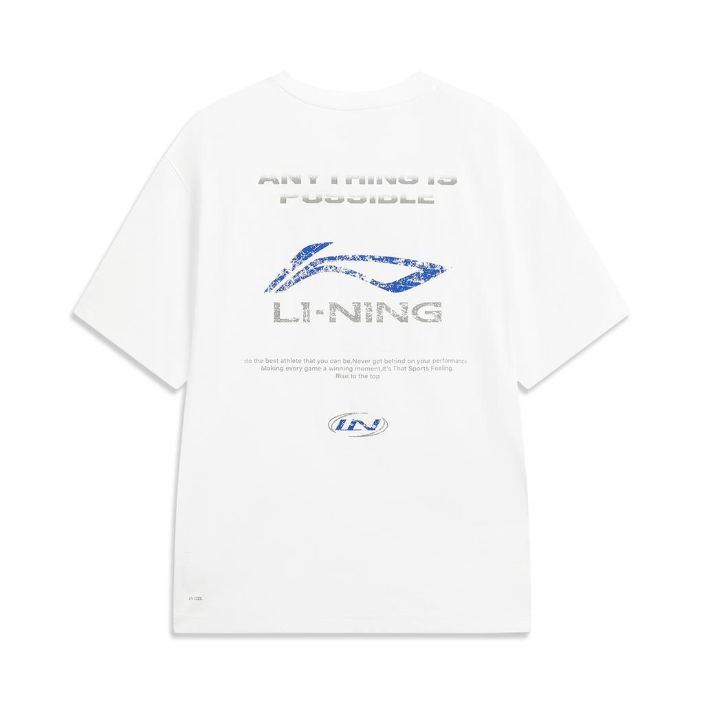 Li Ning Minimalist Loose Fit Short Sleeve T-Shirt With Back Letter Print Unisex tops ATSW285-2