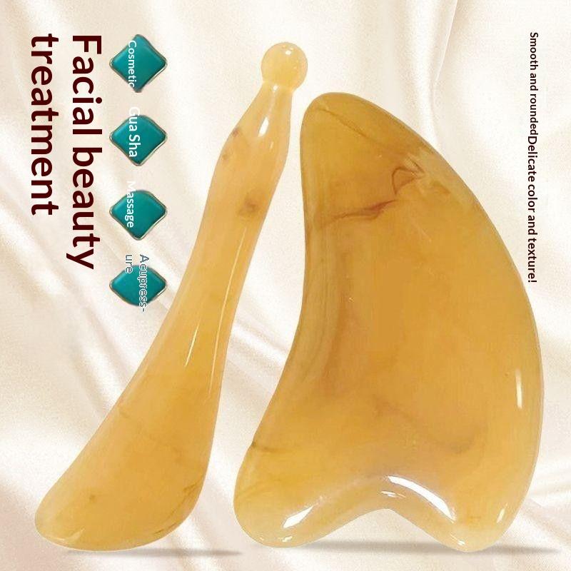 1/2Pcs Face Eye Spa Massager Plate Skin Scraping Resin Guasha Massage Board For Head Neck Back Body Legs