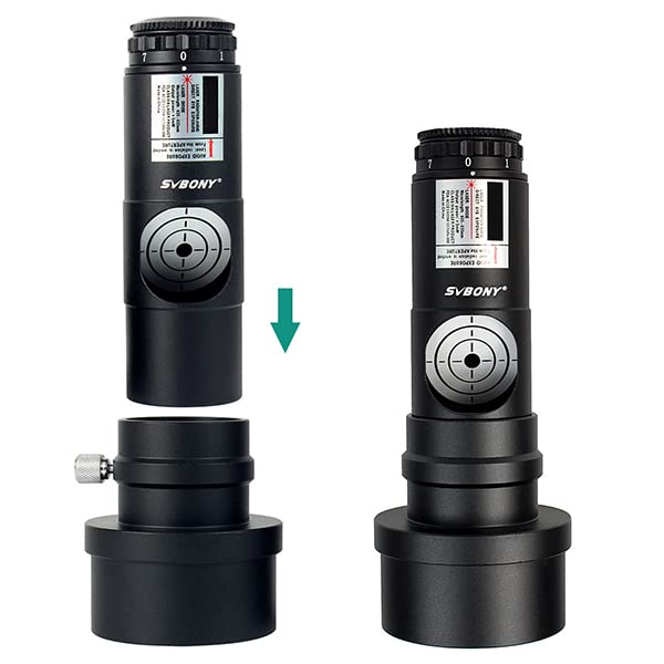 SVBONY SV120 Collimator Eyepiece for Newtonian Telescope Alignment, 1.25-inch, 7 Brightness Levels, 2-inch Adapter Included