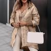 Winter Warm Hooded Coat Women Long Sleeve Solid Color Zipper Loose Fashion