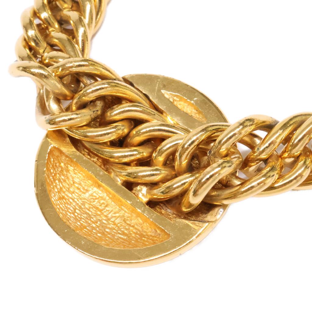 CHANEL Vintage CC Logos Chain Choker Necklace goldUsed