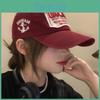 Cotton Womens Casual Baseball Hat With Stylish Letter Decoration And Crown Rounded