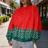Women's Trendy Christmas Print Crewneck Sweatshirt Lightweight Casual Pullover Top