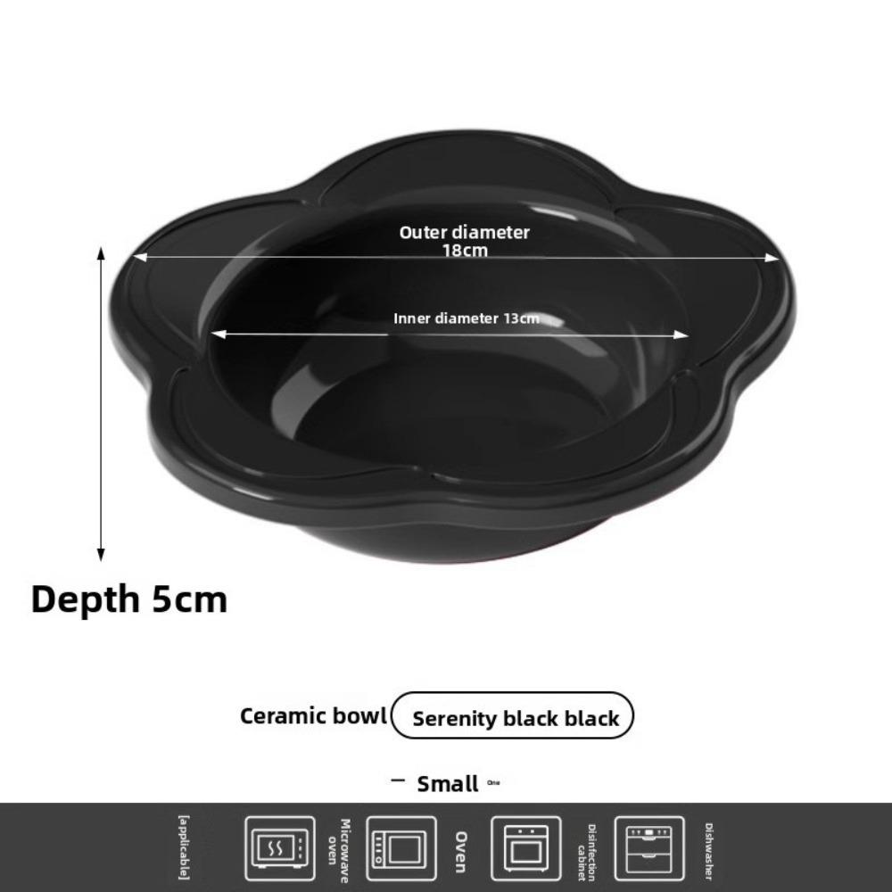 Large Capacity Ceramic Cat Bowl Flower Dog Bowls Durable Pet High Foot Bowl Pet Feeding