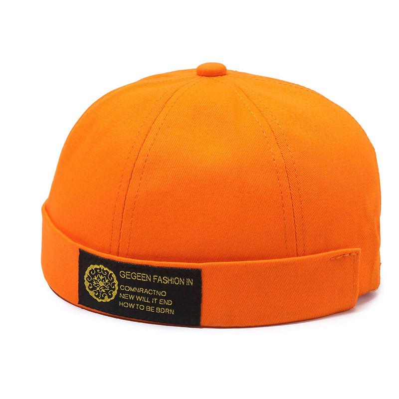 Solid Color Cotton Cap Round Top Hat Headwear Breathable Skullcap Unisex Gift