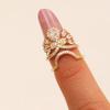 Women's Copper Inlaid Zirconia Manicure Ring – Detachable & Stylish