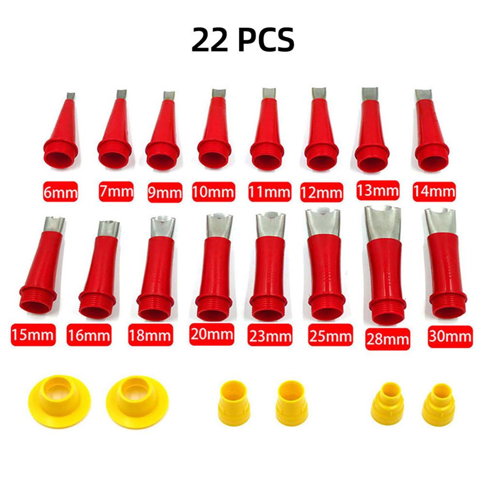 16Pcs Stainless Steel Caulking Finisher Glue Nozzle Applicator+6Pcs Base Kits Improvement Construction Tool