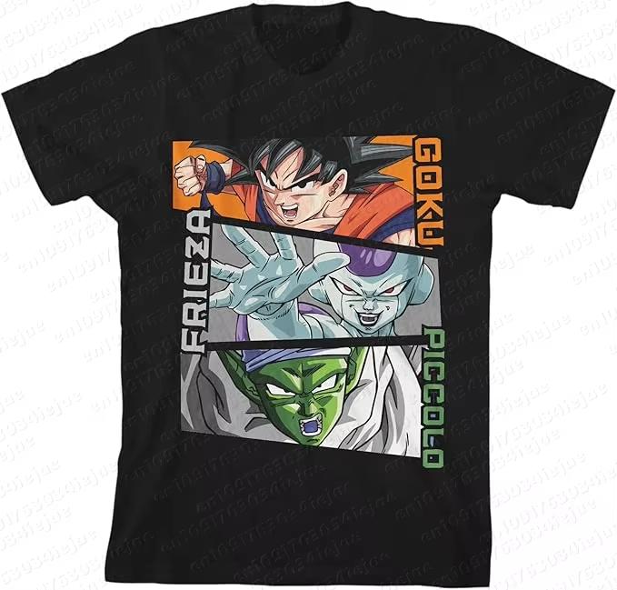 

2026 Summer Dragon Ball Cotton Printed Tshirt Unisexs New Anime Printed Comfortable and Breathable Casual Loose Ins Y2k XL