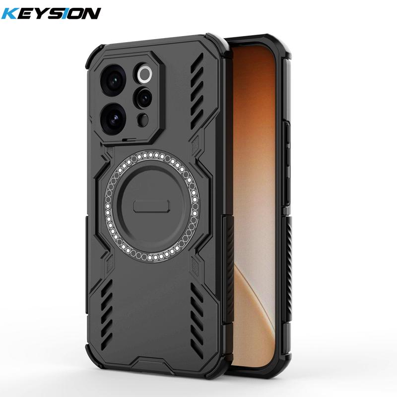 

KEYSION Hollow Heat Dissipation Case for VIVO V70 Soft Silicone+PC Magnetic Cooling Shockproof Phone Back Cover for VIVO V70 5G for VIVO V70 чёрный