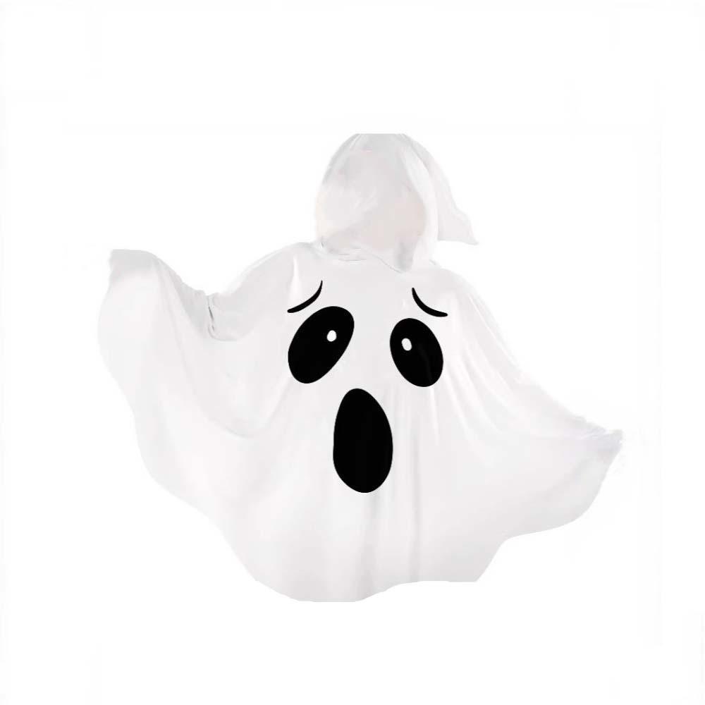 White Halloween Cloak Cape Fright Clothes Ghost Poncho Robe Funny Ghost Cosplay Costume  Men