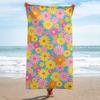 Asciugamano da Spiaggia Retrò Anni '70 con Stampa Margherita, Motivo Floreale Boho, Asciugatura Rapida, Morbido, Assorbente, Senza Sabbia, per Vacanze Estive in Spiaggia
