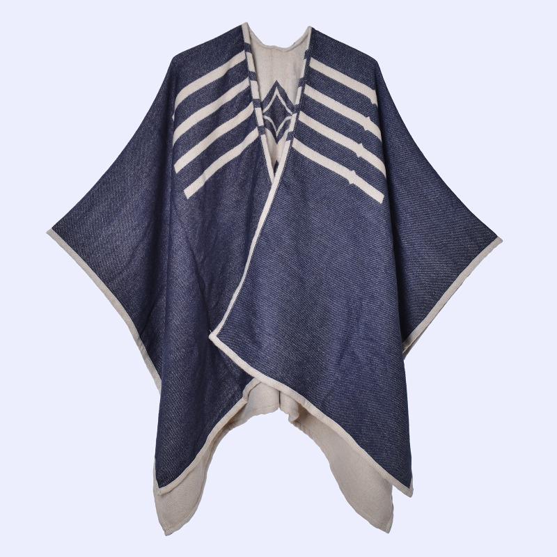 Simple and High-end Shawl Grassland Yunnan Shawl Cape with Cape Imitation Cashmere Scarf
