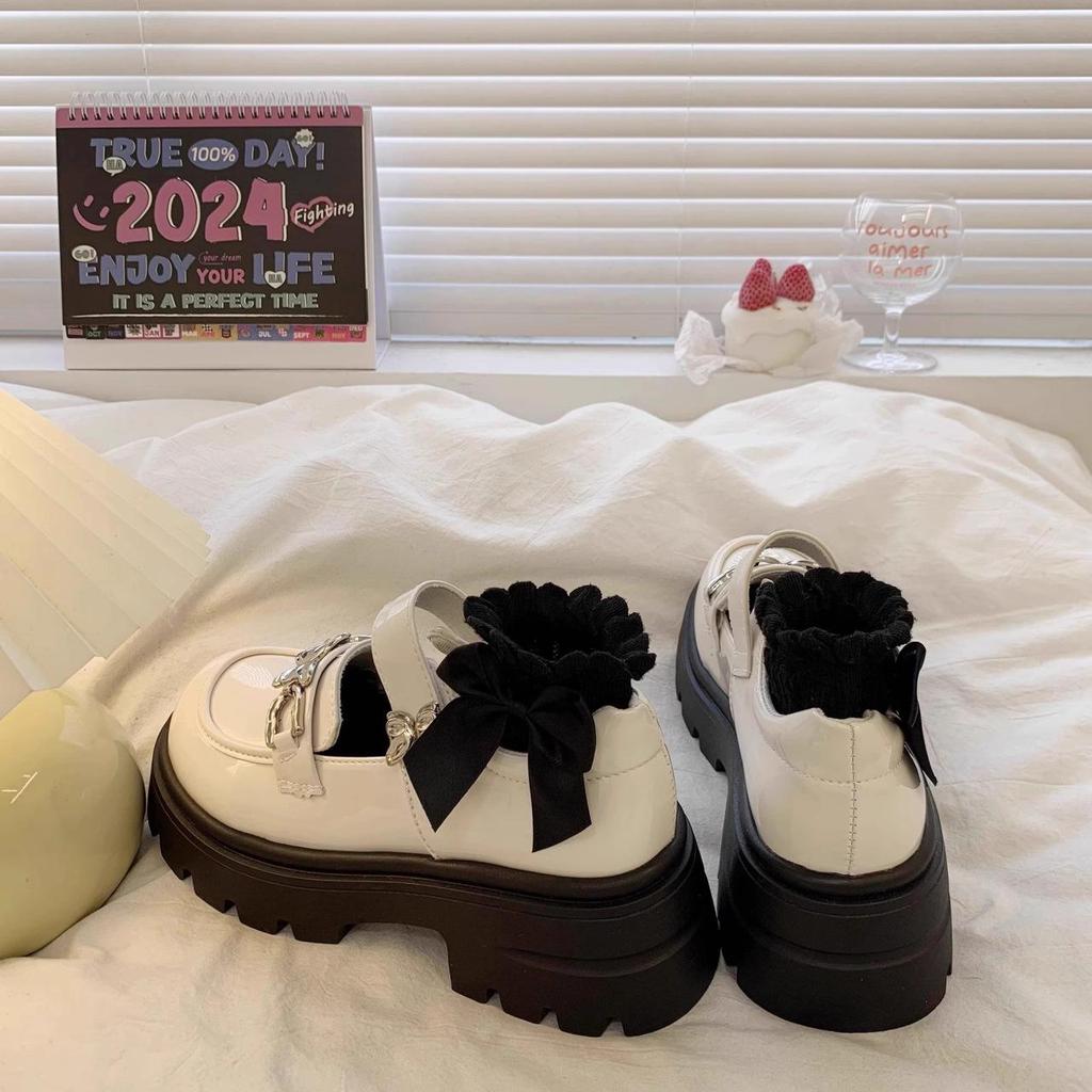 Girls' Black Leather Princess Shoes - 2025 Spring/Autumn Collection, Soft Sole, Fashionable and Stylish for Big and Little Kids