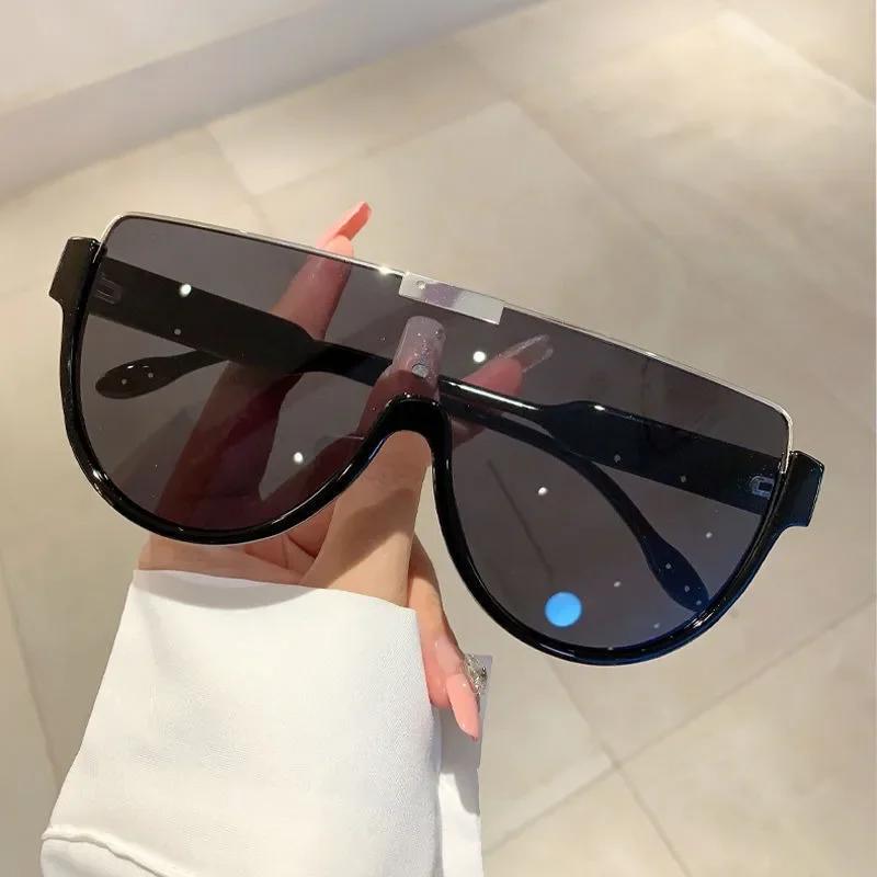 New Half Frame Oval Sunglasses Fashion Women Outdoor Street Po Sun Glasses Women's Sports Windproof Eyewear UV400 Glasses