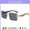 Cheetah Animal Fashion Sunglasses With Metal Frame Uv400 For Casual Wear