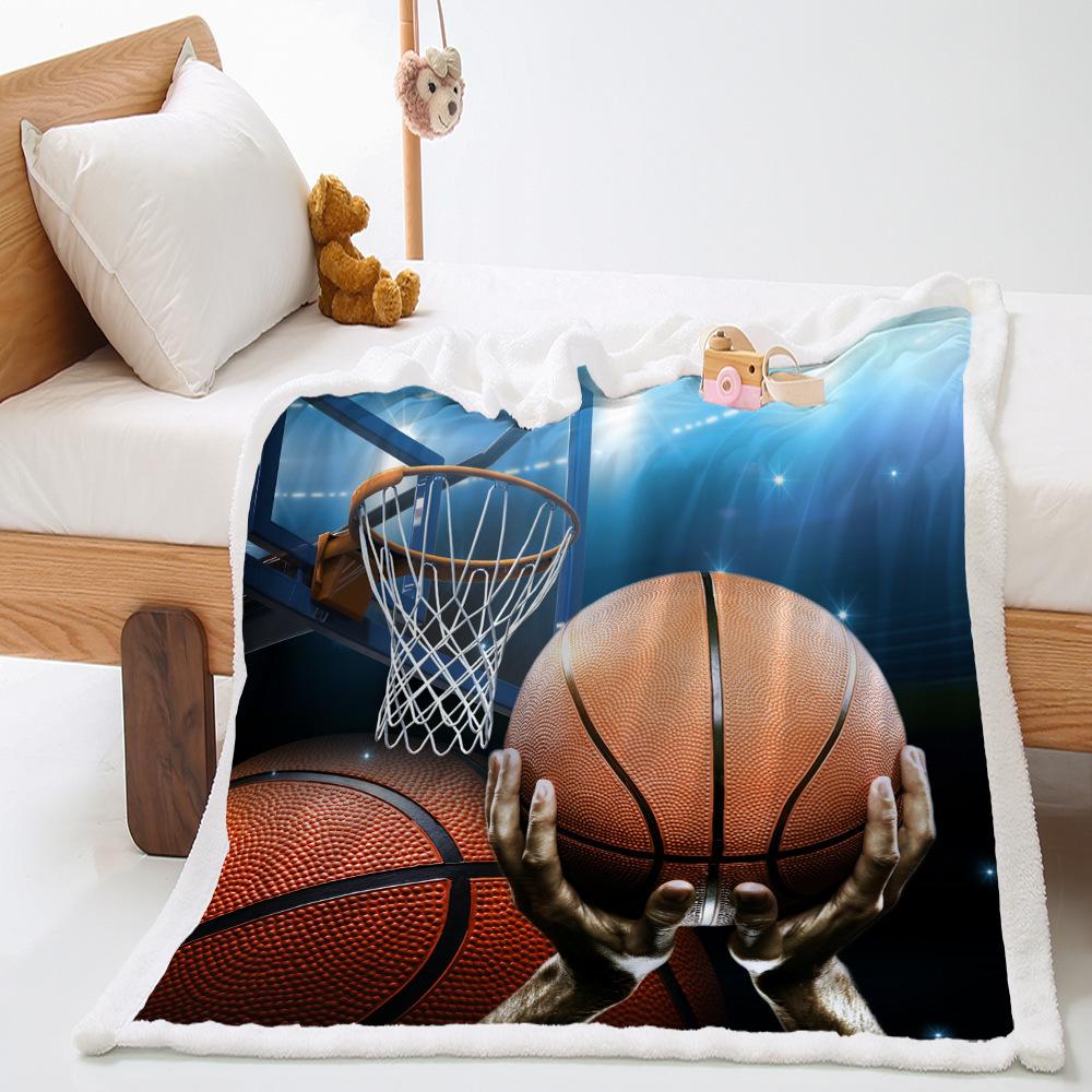 Basketball Sports Blanket Lamb Fleece Crystal Fleece Double Blanket Blanket