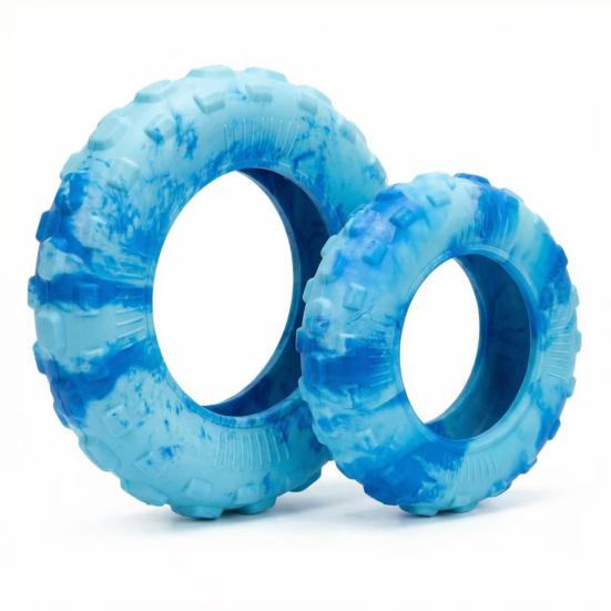 Interactive Dog Toy Tire Shape Textured Dog Chew Toy Teeth Cleaning Toy for Aggressive Chewers Tug-of-War Toss And Catch