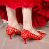 Nowy popularny trend modowy damskie buty na wysokim obcasie z cienkimi obcasami i spiczastymi noskami na wesela i buty ślubne na wysokim obcasie