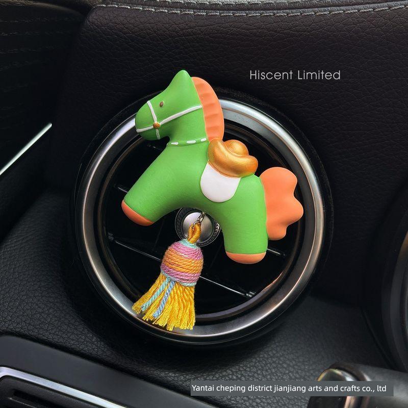 

Get Rich Soon, Year of the Horse Mascot, Car Fragrance Diffuser, Car Air Vent Decoration, Aroma Stone, Car Interior Decoration Ornament Apple Green